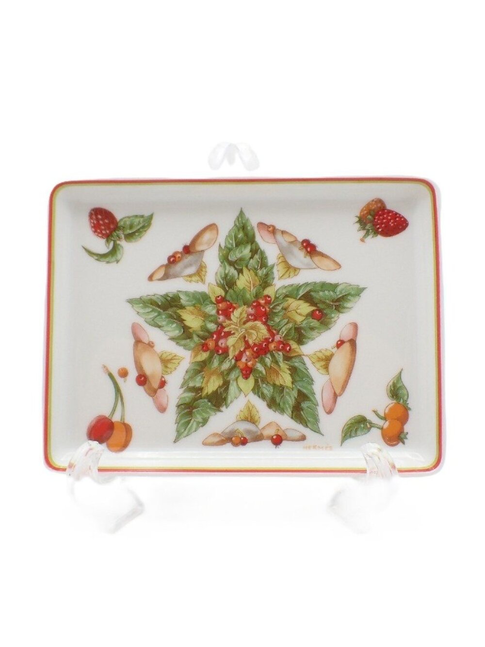 Hermes Square Plate Garden of Pythagoras Porcelain White